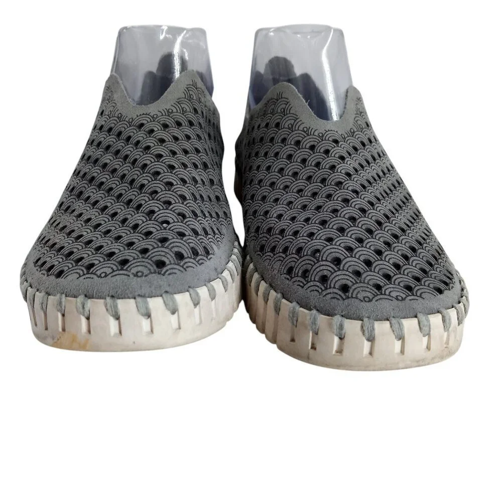 Ilse Jacobsen Tulip Slip On Gray Perforated Comfort Shoes Size 40 US 9.5-10